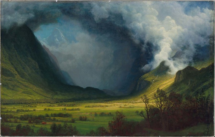 Albert Bierstadt Oil Painting Storm in the Mountains